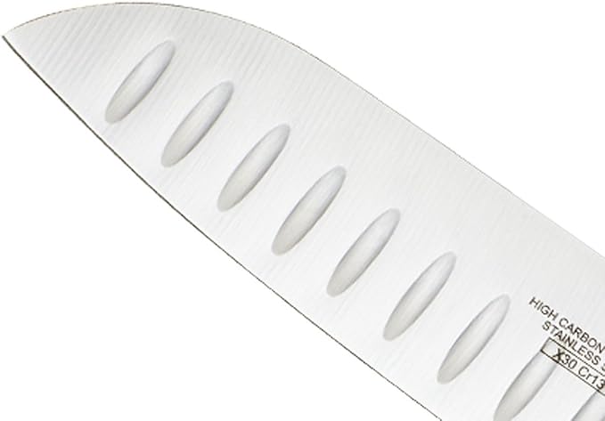 Mercer Culinary Millennia Color Handle Cutlery 7" Santoku Knife (Granton Edge) Yellow