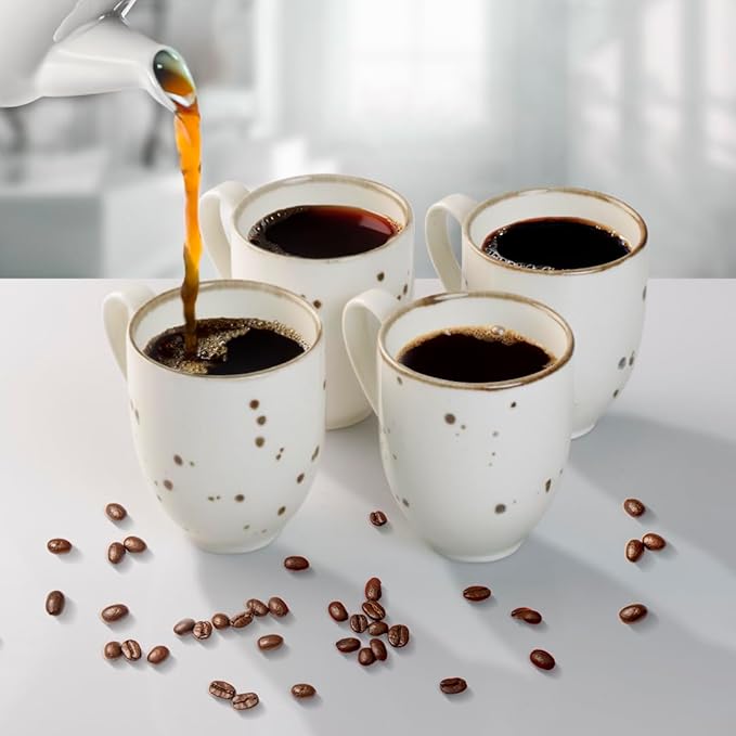 Coffee Mugs Set Of 6, 14 Oz Large Handle Heavy Duty Cups - Microwave Dishwasher Safe - Latte, Cappuccino, Tea, Cocoa, Mocha - Men, Women, Home Office Daily Use, Classic Assorted Colors