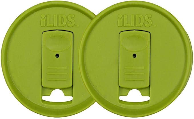 Mason Jar Drink Lid, Regular Mouth, Lime Green, Pack of 2