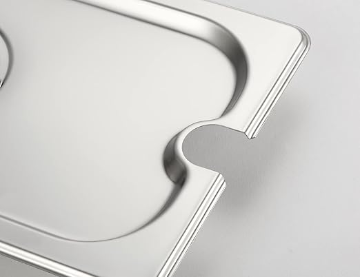 CURTA 6-Pack 1/9 Size Slotted Steam Table Pan Cover, Lid with Handle, NSF, Hotel Pan Cover, Catering Food Pan Cover
