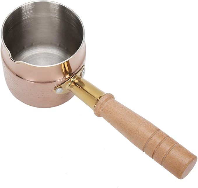 Stainless Steel Tiny Pot, Rose Gold Butter Milk Warmer Small Sauce Pan Mini Pots For Cooking Gravy Pot for Melting Chocolate Candy