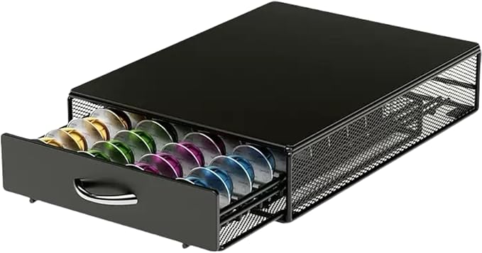 40 Coffee Pod Drawer, K Cup Holder，Coffee Capsule Storage Organizer，Black