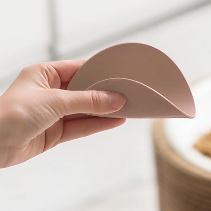 Carrotez 2 Pack Silicone Cup Cover Lids, 4.3 Inch Mug Covers, Reusable Silicone Coffee and Tea Cup Lids - Pink Beige