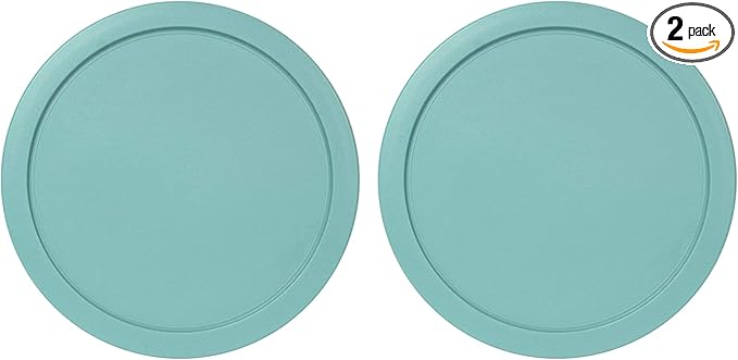 Replacement Lids for Pyrex 4-Cup Glass Food Storage Container Bowls, 6-Inch Plastic Round Lids Covers fits Pyrex 7201-PC, Airtight & Leakproof (2-Pack, Turquoise)