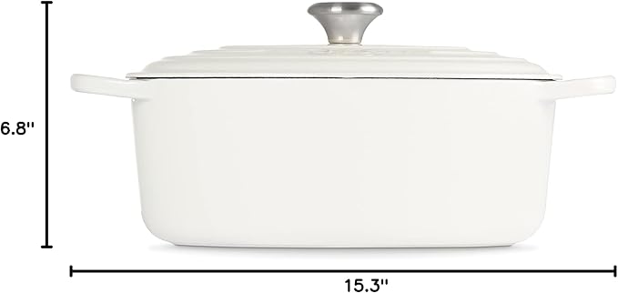 Le Creuset Enameled Cast Iron Signature Oval Dutch Oven, 6.75 qt., White