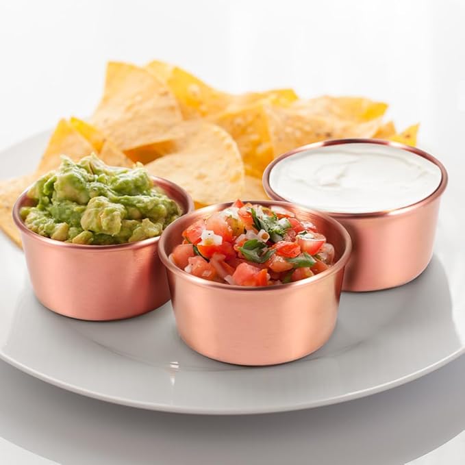 Ramekin Sauce Dipping Bowl Mini Sauce Cups Pudding Condiment Cups for Home Party Restaurant (Rose Gold 12PCS 75ml)