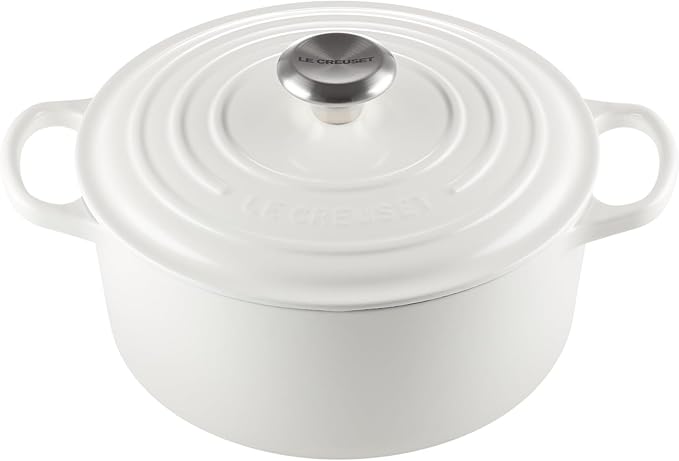 Le Creuset Enameled Cast Iron Signature Round Dutch Oven, 4.5 qt., White