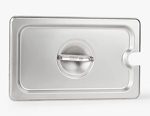 CURTA 6-Pack 1/4 Size Slotted Steam Table Pan Cover, Lid with Handle, NSF, Hotel & Catering Food Cover
