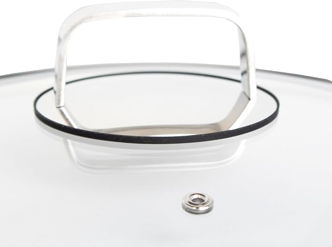 LIVWELL DiamondClad 12-Inch Glass Lid for Hybrid Cookware Set - Kitchen Gifts - Pots and Pan Set - Cooking and Dining - 12-Inch Skillet Lid - Skillet Covers and Frying Pans