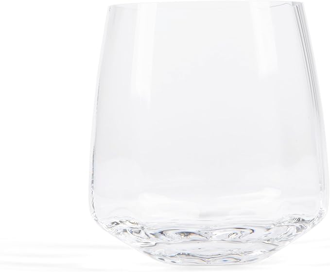 Larder & Vine Crystalline Glassware Tumbler Set, Artisan Drinkware for Cocktails, Water, Whiskey or Spirits, Handmade in Poland (Cafe Short)