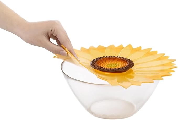 Charles Viancin - Sunflower Silicone Lid for Food Storage and Cooking - 6''/15cm - Airtight Seal on Any Smooth Rim Surface - BPA-Free - Oven, Microwave, Freezer, Stovetop and Dishwasher Safe