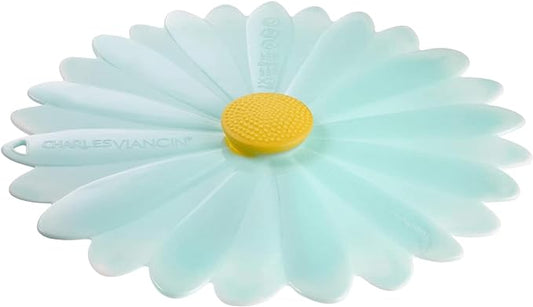 Charles Viancin - Daisy Silicone Lid for Food Storage and Cooking - 11''/28cm - Airtight Seal on Any Smooth Rim Surface - BPA-Free - Oven, Microwave, Freezer, Stovetop and Dishwasher Safe - Aqua