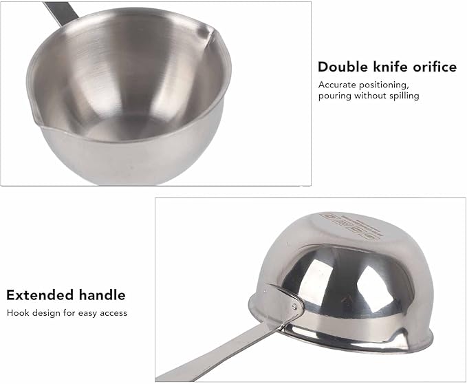 Buer Warmer Pot, 10ML, Silver, Compact, Stainless Steel, Ceramic Finish, No Lid, Suitable for Stovetop, Max 150g, Includes 1 x Buer Warmer Pot