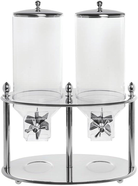 HUBERT Cereal Dispenser Double Container Stainless Steel - 17 7/10 L x 11" W x 26 1/5 H
