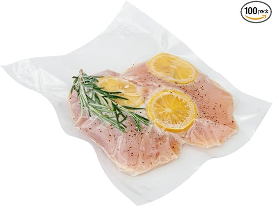 Restaurantware Fresh Hero Clear Plastic Vacuum Packaging Pouch - for Chamber Vacuum Sealer, 3 mil, BPA-Free - 10" x 8" - 100 count box