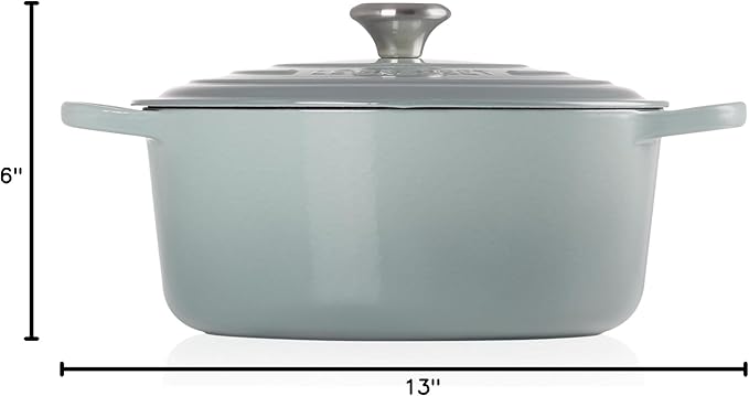 Le Creuset Enameled Cast Iron Signature Round Dutch Oven, 7.25 qt., Sea Salt