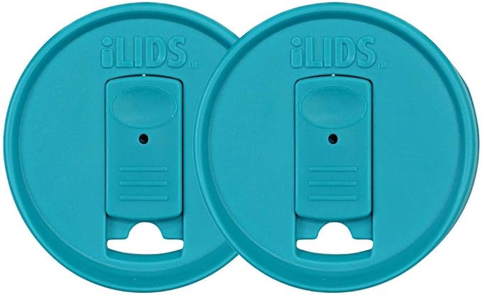 Mason Jar Drink Lid, Regular Mouth, Aqua Blue, Pack of 2