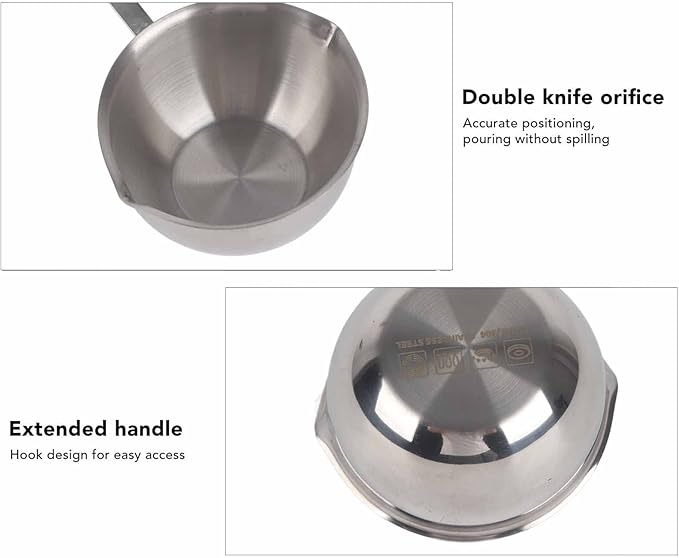 Butter Warmer Pot, Milk Warmer Pot, Stainless Steel Mini Butter Hot Pot, for Heating Milk Butter Cheese Chocolate(300ML)