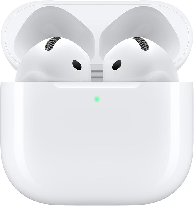 Apple AirPods 4 Wireless Earbuds, Bluetooth Headphones, with Active Noise Cancellation, Adaptive Audio, Transparency Mode, Personalized Spatial Audio, USB-C Charging Case, Wireless Charging, H2 Chip