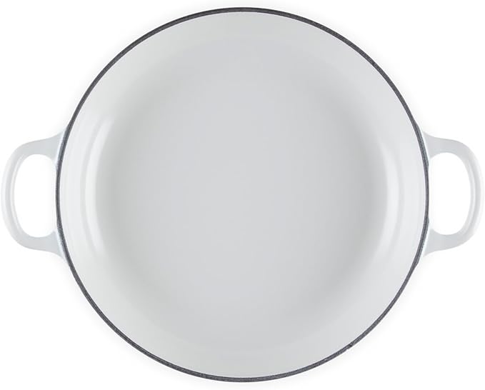 Le Creuset Enameled Cast Iron Signature Braiser, 1.5 qt., White Signature Stainless Knob