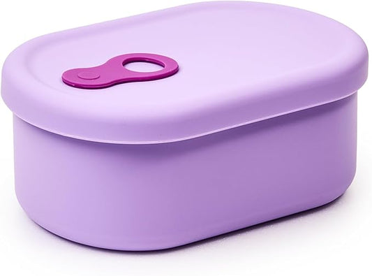 Premium Korean-Made Silicone Airtight Food Container with Steam Vent – BPA Free, Leakproof, Microwave & Freezer Safe Meal Prep. & Leftovers Storage (Violet, 500ML)
