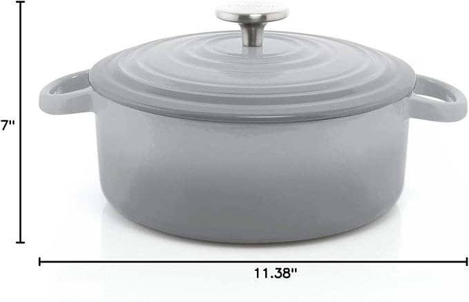 Chantal Enameled Cast Iron Cookware, 4 pc Set, Fade Grey