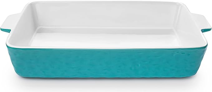 4 QT Baking Dish, Casserole Dishes for Oven, 9x13 Baking Pan with Handles, Lasagna Pan Deep, Ceramic Casserole Dish Oven Safe for Baking, Lasagna, Kitchen, Wedding Gift (Aquamarine)