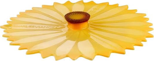 Charles Viancin - Sunflower Silicone Lid for Food Storage and Cooking - 6''/15cm - Airtight Seal on Any Smooth Rim Surface - BPA-Free - Oven, Microwave, Freezer, Stovetop and Dishwasher Safe