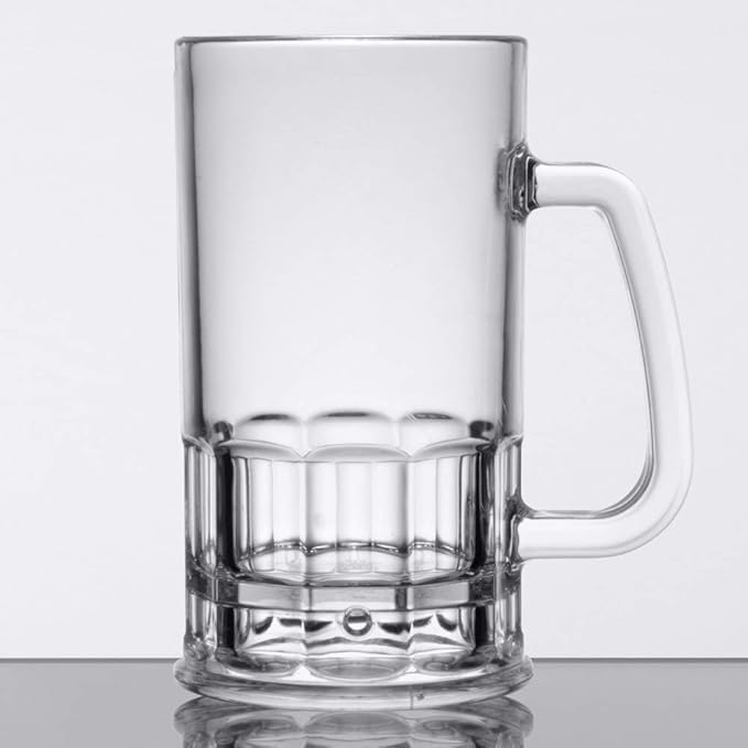 G.E.T. Shatter-Resistant Plastic Beer Mug / Stein, 20 Ounce, BPA Free, 00085-1-SAN-CL-EC, Pack of 4
