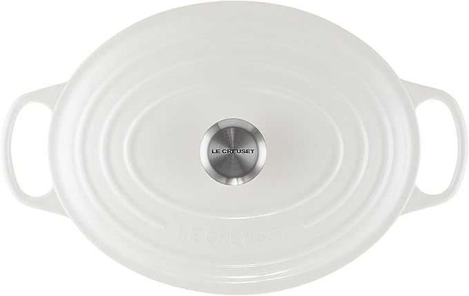 Le Creuset Enameled Cast Iron Signature Oval Dutch Oven, 6.75 qt., White
