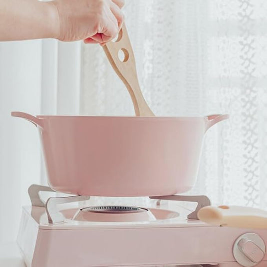 Neoflam Retro 3QT Stockpot with Lid – 8.7" (22cm) Nonstick Ceramic Coated Casserole, Saute Pot, Dutch Oven with Silicone Handle Holder, Dishwasher Safe, Elegant Kitchen Cookware, Made in Korea