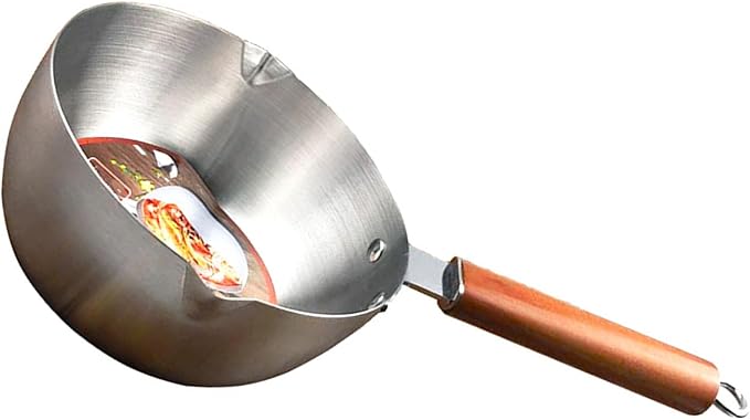 Milk Warmer Pot, Stainless Steel Butter Warmer Pot Butter Pan Mini Saucepan Milk Boiler with Prevent Sticking Wooden Handle Milk Warmer for Coffee Milk Butter (20cm)