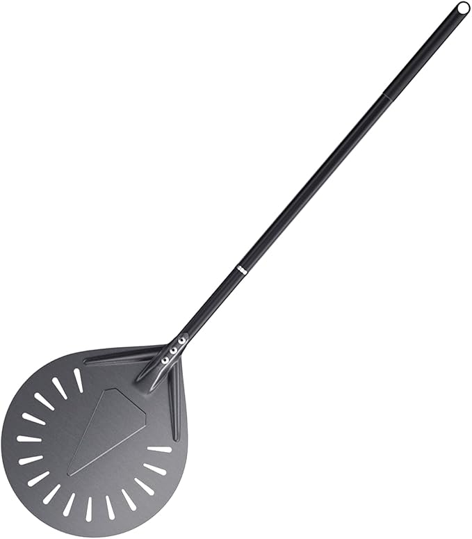 3 Piece Pizza Oven Kit Turning Peel 9 Inch, 12"x14" Aluminum Perforated Pizza Peel, Commercial Oven Brush Accessoires for Home, Restaurant