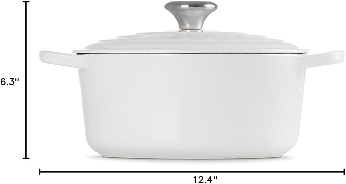 Le Creuset Enameled Cast Iron Signature Round Dutch Oven, 4.5 qt., White