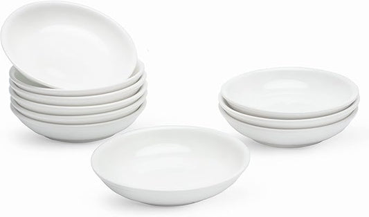 UIBFCWN 3 Oz Ceramic Dipping Bowls, Soy Sauce Dishes Set of 10, Dipping Sauce Cups/Bowls/Dishes for Kitchen, Mini Appetizer Plates for Condiment Sushi Ketchup BBQ Party, 4 Inch