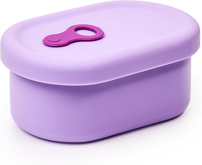 Premium Korean-Made Silicone Airtight Food Container with Steam Vent – BPA Free, Leakproof, Microwave & Freezer Safe Meal Prep. & Leftovers Storage (Violet, 200ML)