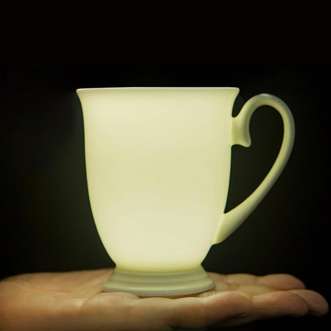 Luxury Fine Bone China White Coffee Mugs Set of 4 (8 oz), Ceramic Euro Style Tea Cups, Elegant Durable Coffee Cups Set for Gifts, Women, Men, Mom, Dad, Wedding