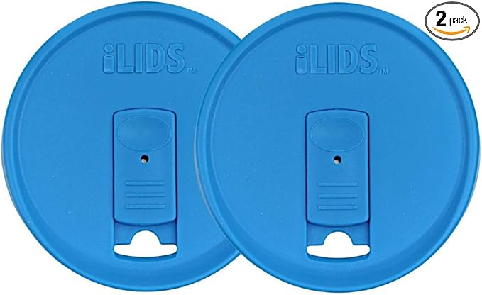 Mason Jar Drink Lid, Regular Mouth, Sky Blue, Pack of 2