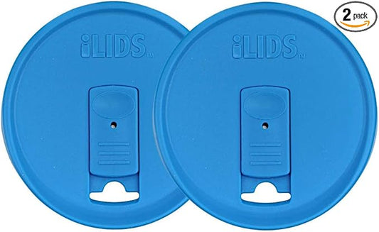 Mason Jar Drink Lid, Regular Mouth, Sky Blue, Pack of 2