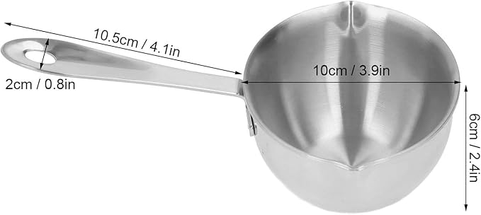 Butter Warmer Pot, 0.8 Quart Milk Warmer Pot with Dual Pour Spouts,Stainless Steel Chocolate Melting Pot,Multifunctional Sauce Pan,for Stove Top, Coffee Tea Soup Warming
