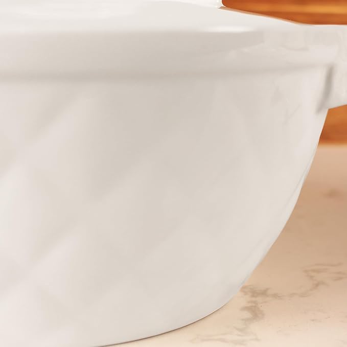 Oval Casserole Dish 1.9 Qt, French Onion Soup Ceramic Bakeware with Lids, Ceramic Cocotte, Baking Dish with Lids and Handles, Microwave, Dishwasher, Oven Safe