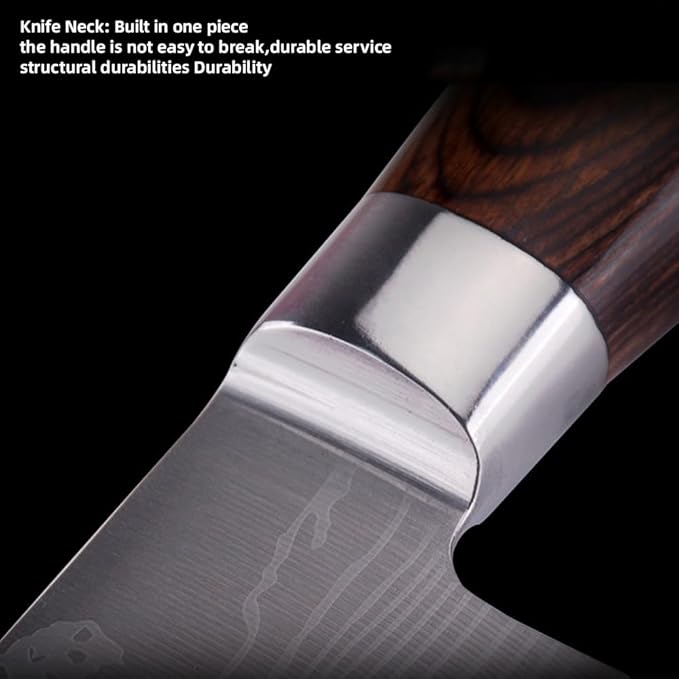 Utility Knife, 5 Inch Chef Knife, Professional Japanese Chef Knives High Carbon Stainless Steel Ultra, Sharp Knives with Ergonomic Color Wooden Handle for Cooking Meat, Fruits, Vegetables.