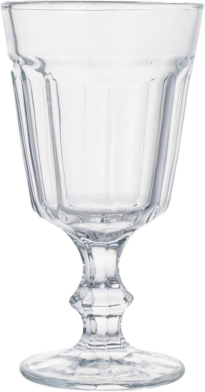 Beille Set of 4 Clear Classic Goblet Water Glasses Home Decor Glassware, 7.43oz