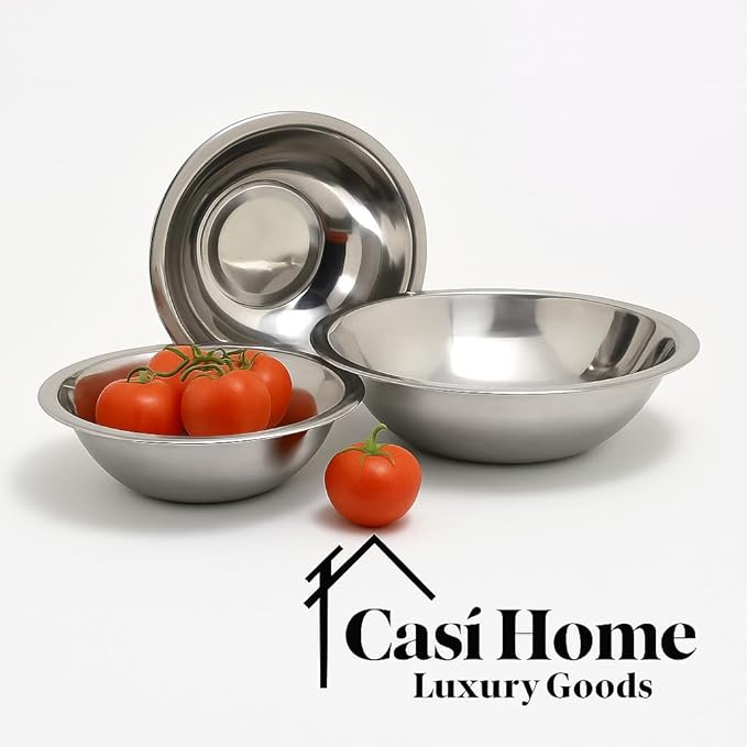 5 Quart Stainless Steel Mixing Bowl – Heavy-Duty Kitchen Bowl for Baking, Cooking, and Food Prep – Polished Mirror Finish, Deep Design, Dishwasher Safe, Rust-Resistant