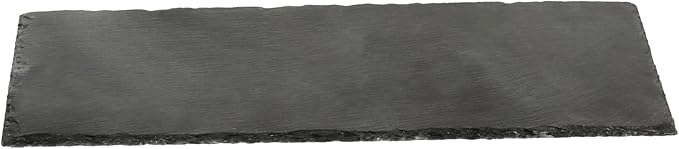 Restaurantware Slate Serving Tray 1 Pack of 11.8" x 6" Foam Feet Charcuterie Stone Plate Rustic Edges Freezable Black Serving Display Cheese Boards for Kitchen, Gourmet, Dining, Parties