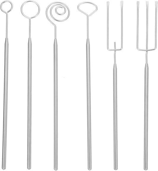 6Pcs Chocolate Dipping Tools Set Stainless Steel Fondue Forks for Candy and Dessert Baking Supplies Easy to Clean Cooking Utensils