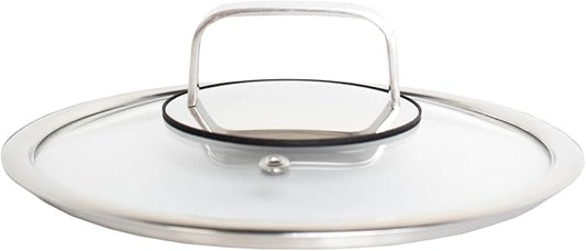 LIVWELL DiamondClad 8-Inch Tempered Glass Lid for the Hybrid Cookware Set - Home and Kitchen Gift - For Hybrid Stainless Steel Sauté Pan, Wok, Skillet and Frying Pan Lid - Dishwasher Safe, PFOA-Free