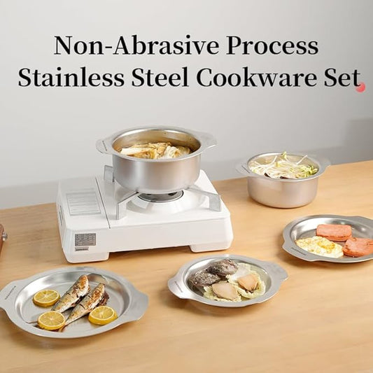 Stainless Steel Cookware Set, 12-Piece Pots and Pans Set, Kitchen Cooking Pan Set, Non Toxic, Dishwasher Safe