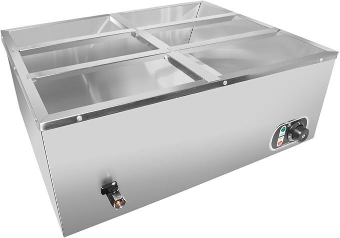 ALDKitchen Bain Marie Food Warmer | Electric Steam Buffet Warmer | 110V (6 tanks)