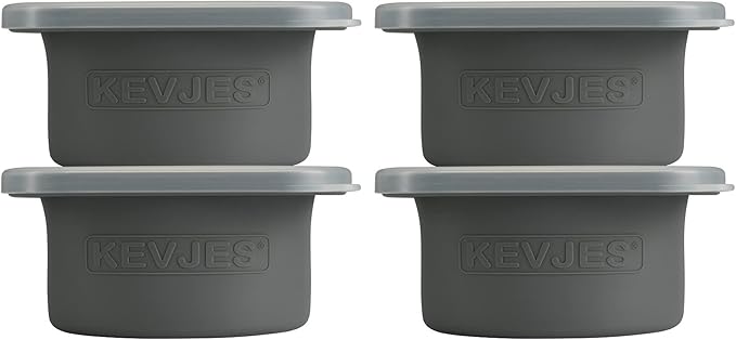 Stackable Silicone Artisan Pizza Dough Proofing Proving Boxes with Air-tight Lids-4pack-500ml Volume for 250g Dough Ball (Space Grey)